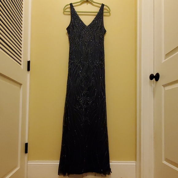 BHLDN Dresses & Skirts - NWT BHLDN Navy beaded gown size 12
